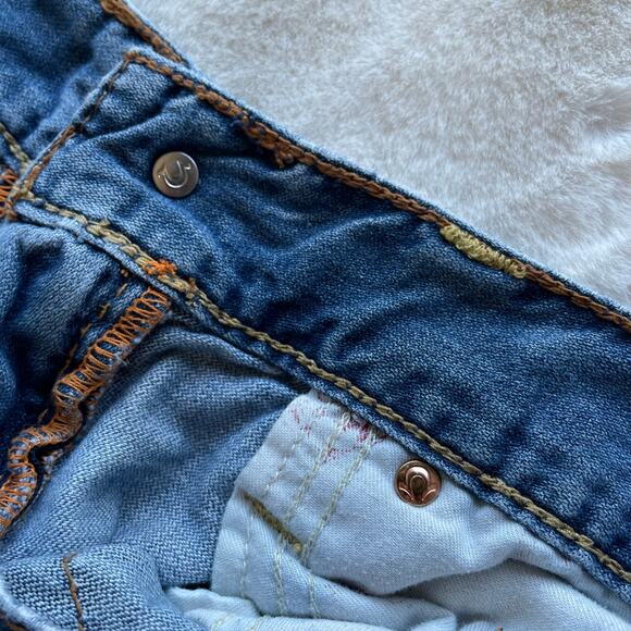 š„True Religion Section Straight Leg Holes Ripped Distressed Grunge Men Jeans 32 - Picture 11 of 16